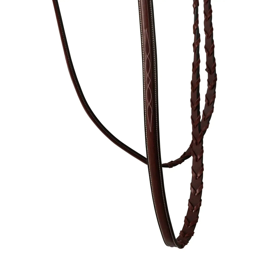 Huntley Equestrian Fancy Stitched Schooling Hunter Bridle with Reins