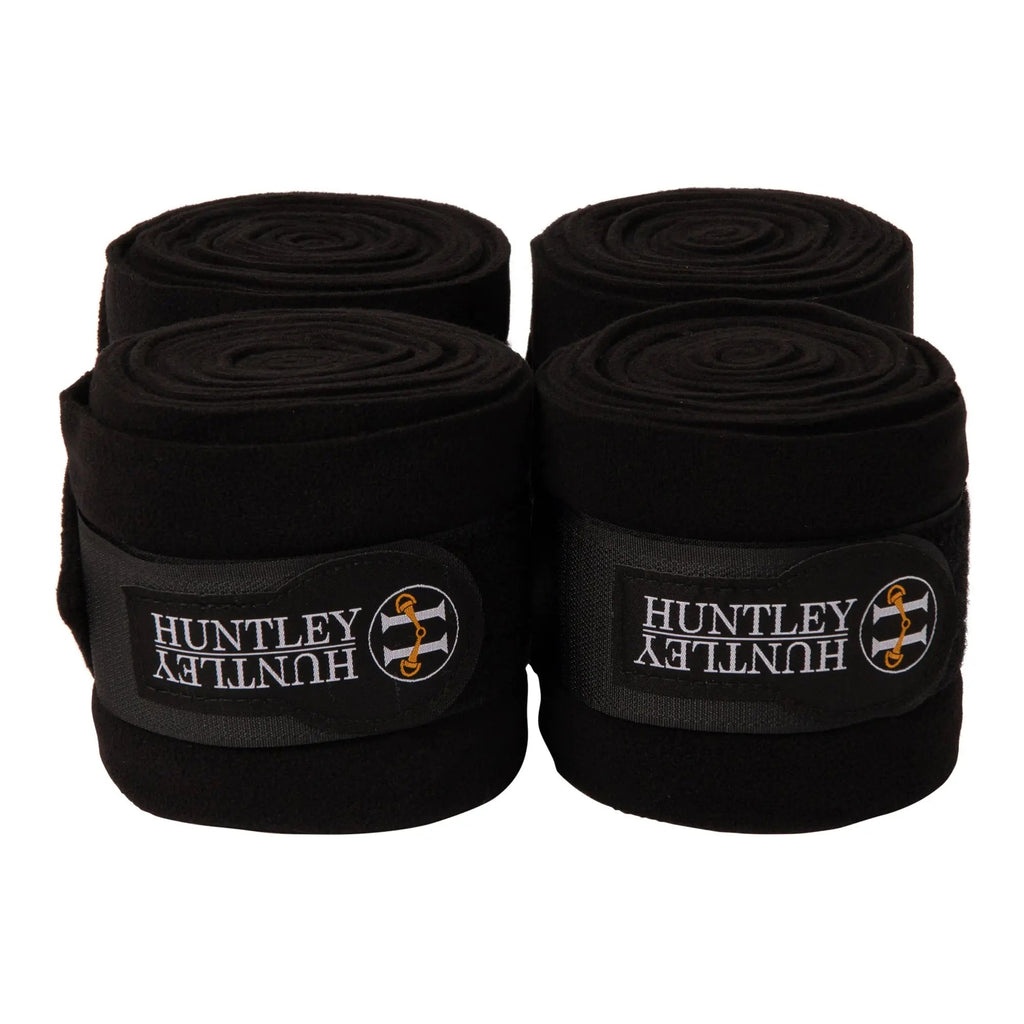 Huntley Equestrian Polo Fleece Wraps, Set of 4, Black