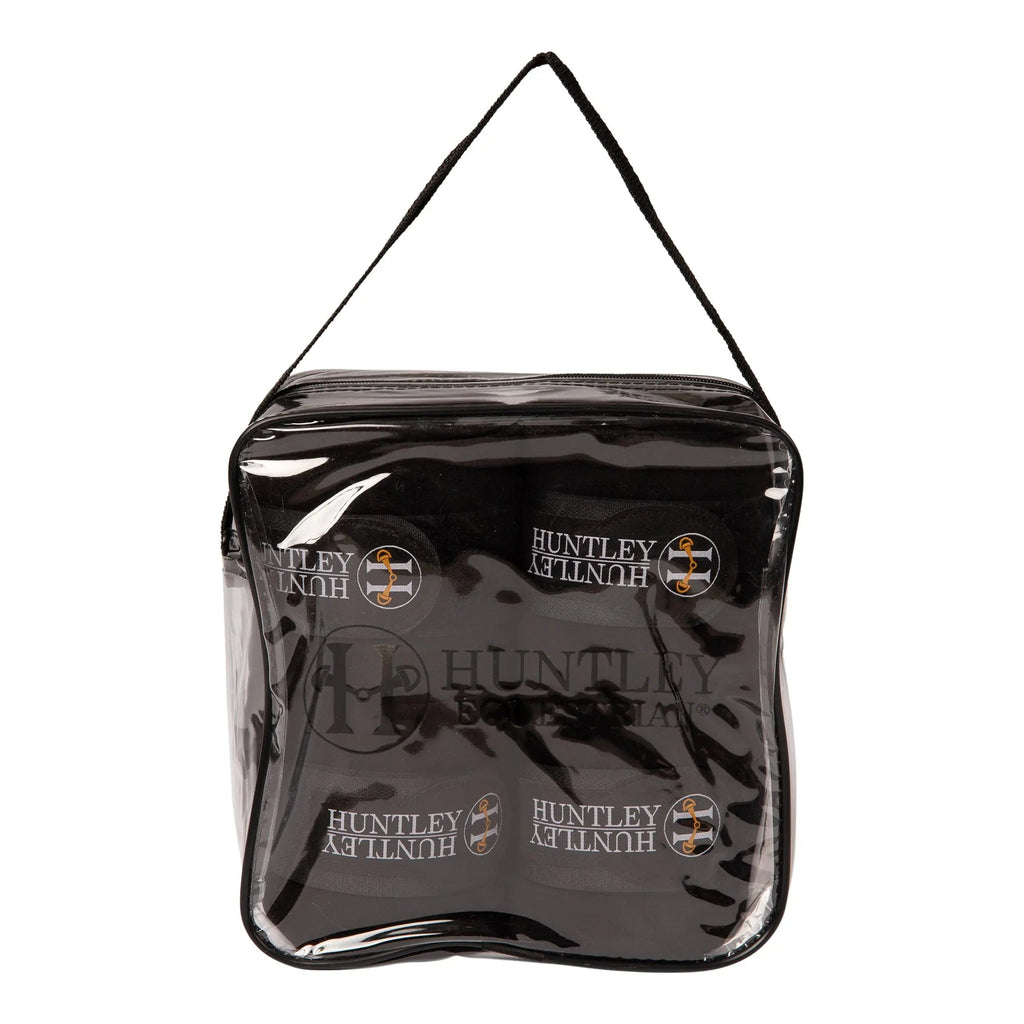 Huntley Equestrian Polo Fleece Wraps, Set of 4, Black