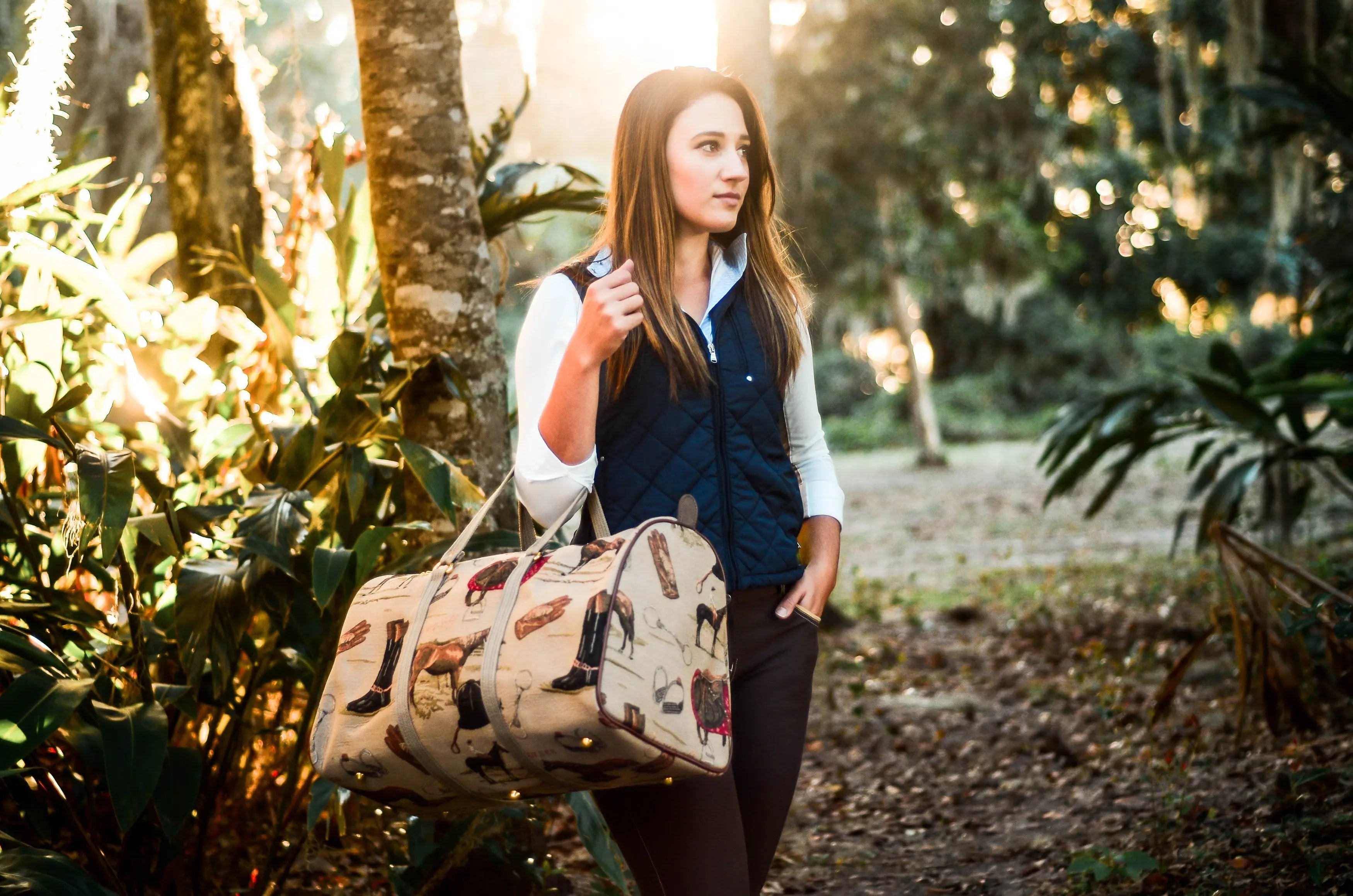 Huntley Equestrian Tapestry Duffle Bag-English Design