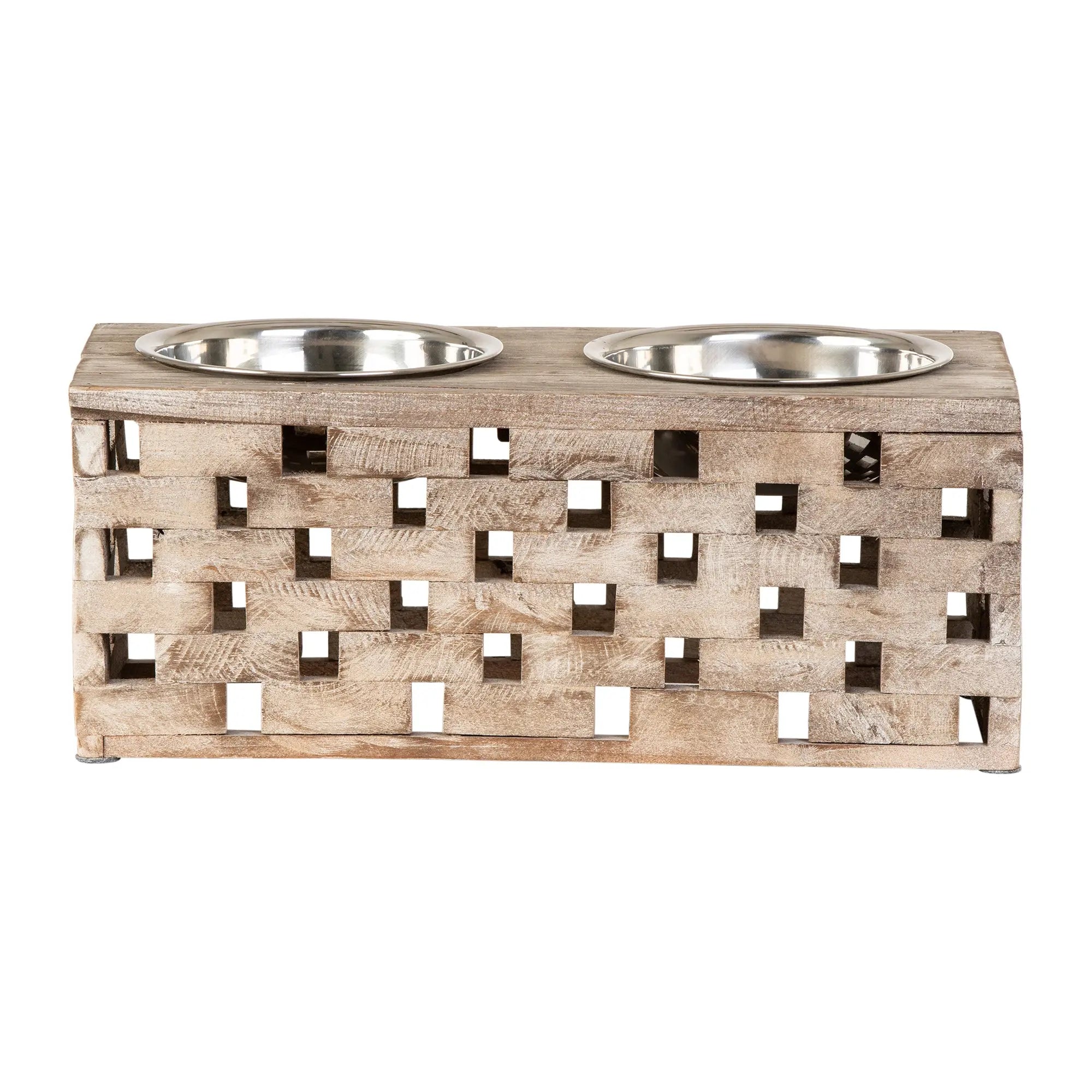 Huntley Pet Elevated Dog and Cat Double Bowl Feeder