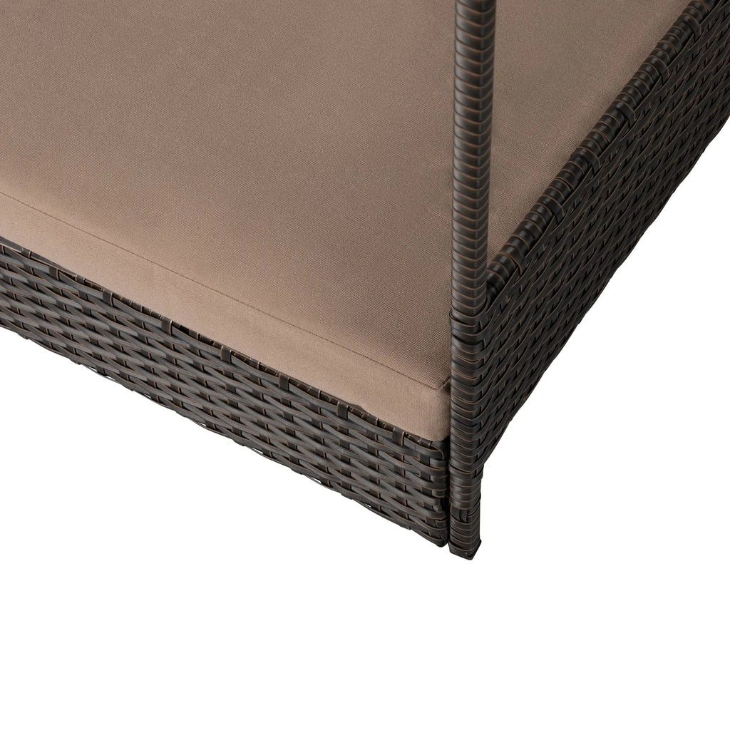 Huntley Pet Rattan Wicker Indoor Outdoor Cabana Raised Pet Bed